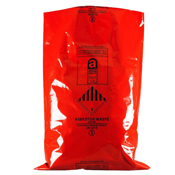 Asbestos Removal Bag 600mm x 900mm - Compliant Polythene Sack with Printed Warning