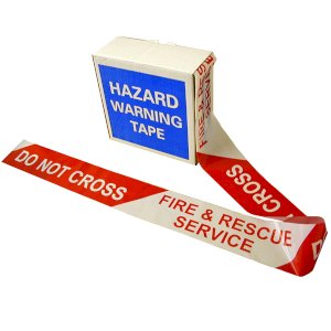 Professional Fire Barrier Tape - Red/White 'Fire Do Not Cross' Marking