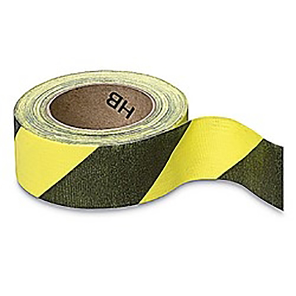  25mm Black & Yellow Social Distancing Floor Marking Cloth Tape 